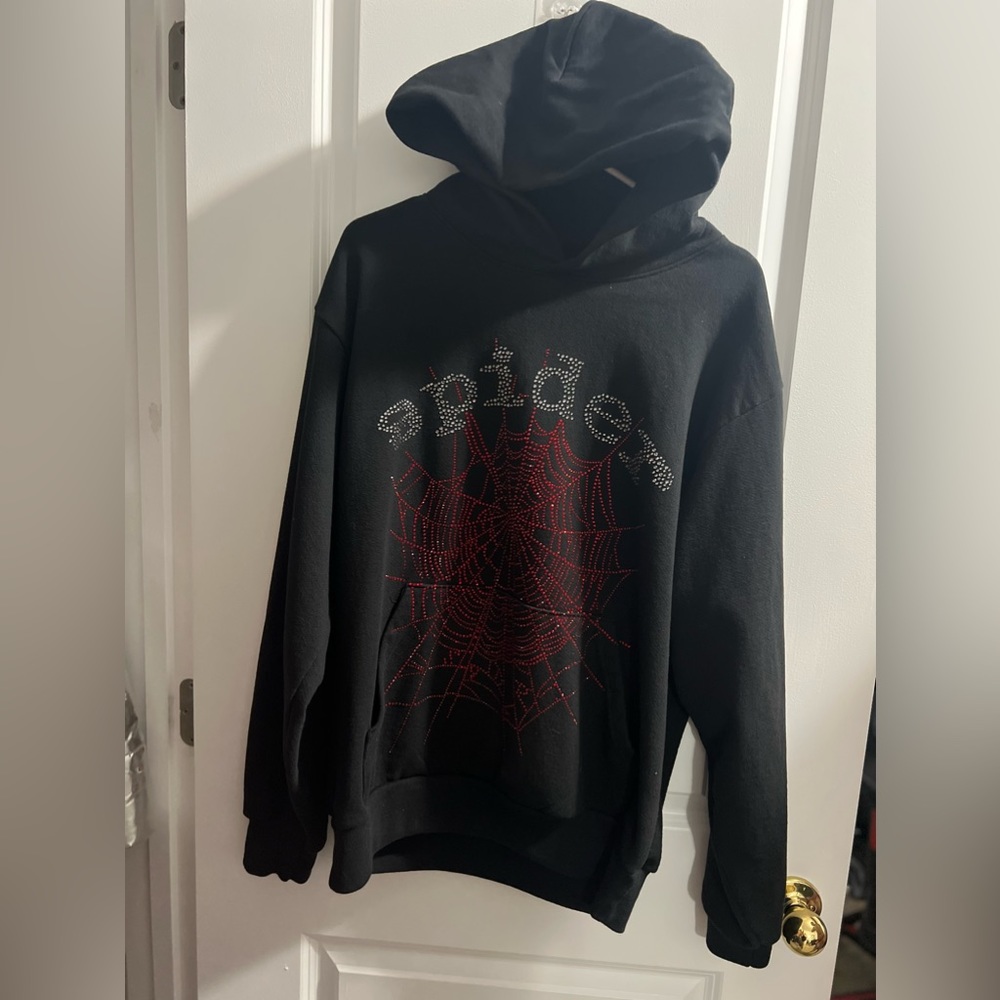 Sp5der OG Rhinestone Logo Hoodie